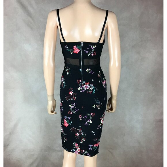 Material Girl Black Floral Bustier Bodycon Party Dress NWT SMALL - Picture 10 of 12